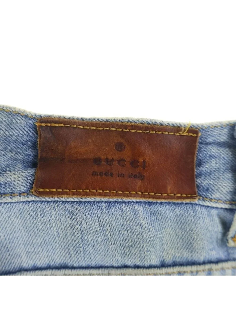Gucci Distressed Organic Denim Pants Indigo